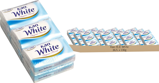 Kao 花王 White 台灣公司貨 香皂 優雅花香, 130g, 36個