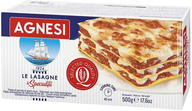 AGNESI 義大利千層麵, 500g, 1盒