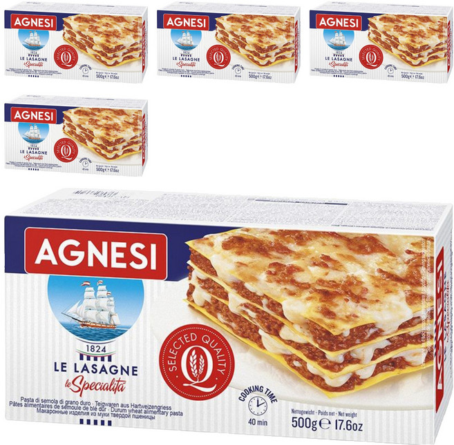 AGNESI 義大利千層麵, 500g, 5盒