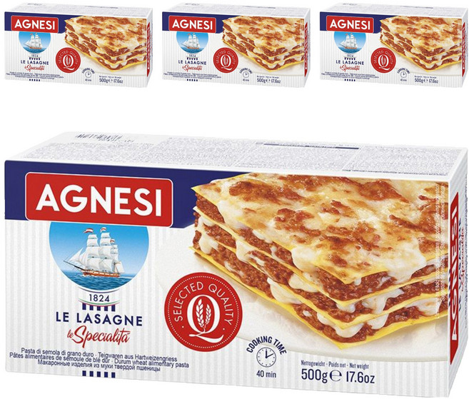 AGNESI 義大利千層麵, 500g, 4盒