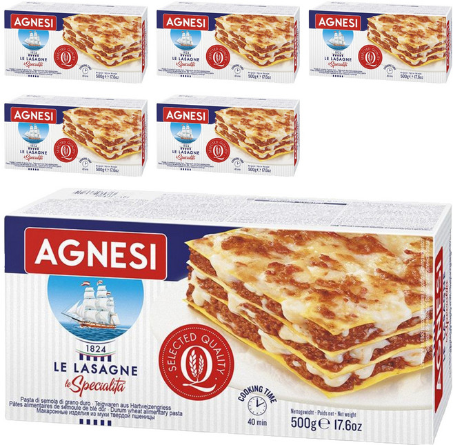 AGNESI 義大利千層麵, 500g, 6盒