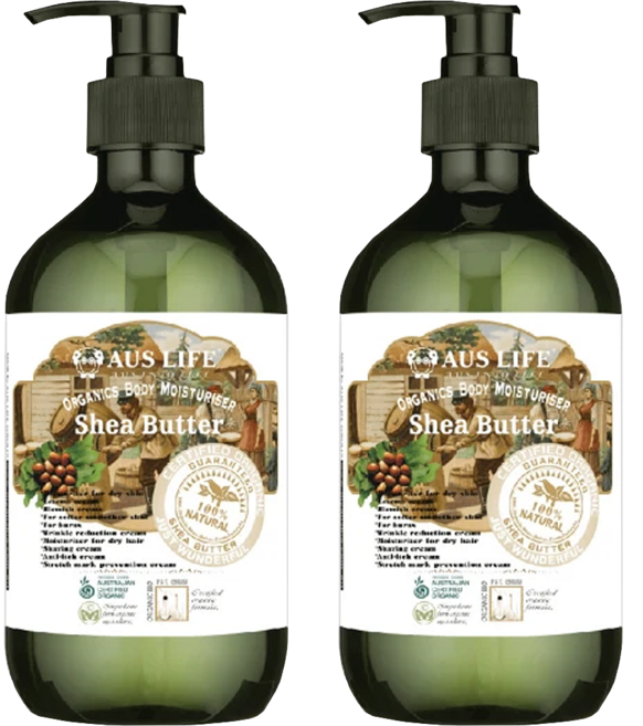 AUS LIFE 澳思萊 台灣公司貨 乳油木果身體潤膚乳, 500ml, 2個