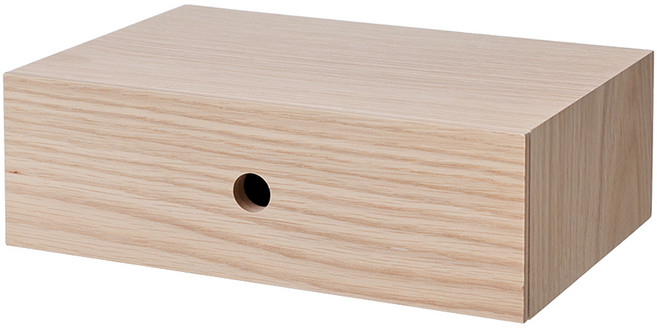 MUJI 無印良品 橡膠木小物收納 1層, 自然色, 1個