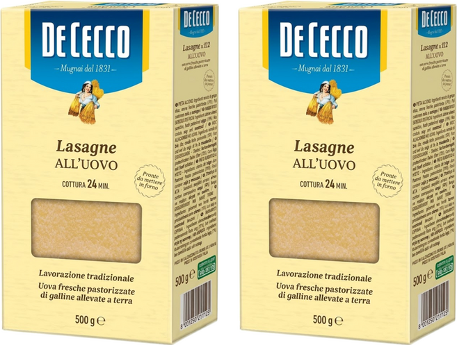 DE CECCO 得科 N.112千層義大利麵, 500g, 2盒