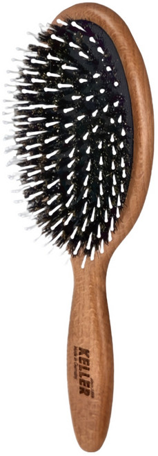 fA brushes 森詠木香 FSC櫸木橢圓黑豚鬃柔珠氣墊梳, 原木色, 1個