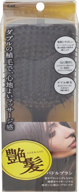 KAI 貝印 艷卷美 髮豬鬃大方梳, KQ-1547, 1支