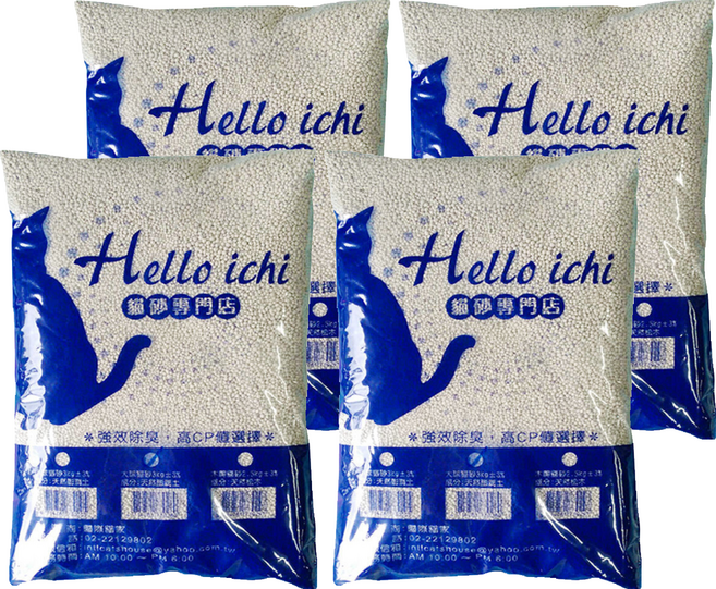 BOXCAT 國際貓家 Hello Ichi 除臭大球貓砂, 4包, 3kg