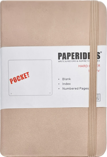 PAPERIDEAS 硬皮 A6 188頁 空白, 奶咖色, 1本