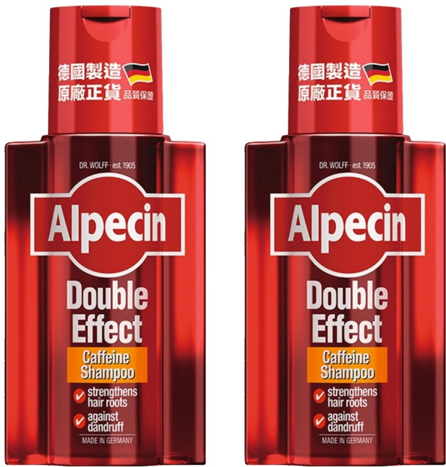 Alpecin 台灣公司貨 雙效咖啡因洗髮露, 200ml, 2瓶