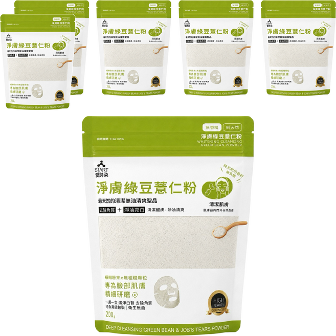 START 愛詩朵 淨膚綠豆薏仁粉, 200g, 6入