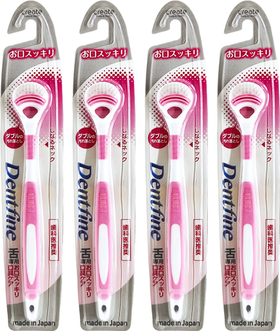Dentfine 口氣清新舌苔潔淨刷 顏色隨機, 4支