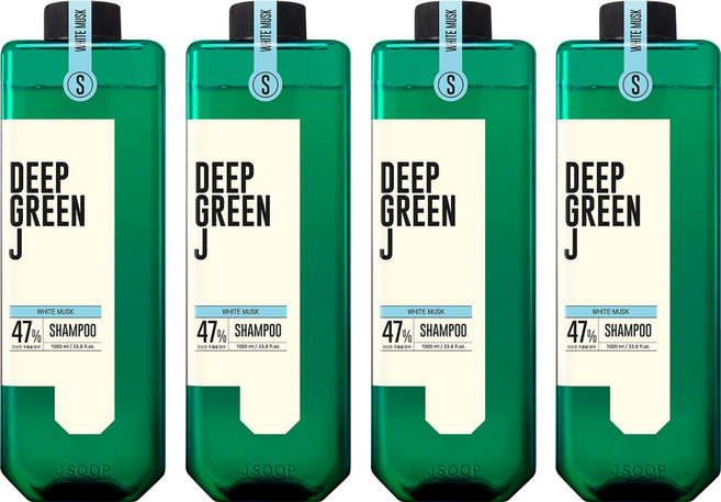 J'SOOP Deep Green J 弱酸性純素洗髮精 白麝香, 1L, 4瓶