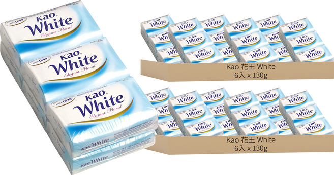 Kao 花王 White 台灣公司貨 香皂 優雅花香, 130g, 12個