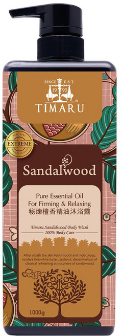 TIMARU 堤瑪露 秘煉檀香精油沐浴露, 1kg, 1瓶