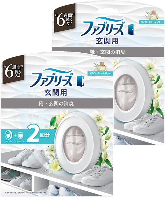 febreze 風倍清 日本原裝進口 室內用消臭芳香劑 7ml + 補充包 7ml, 2套, 14ml, 白茶百合香