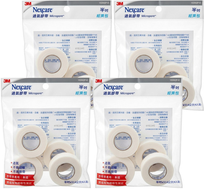 3M Nexcare 通氣膠帶 半吋, 4包