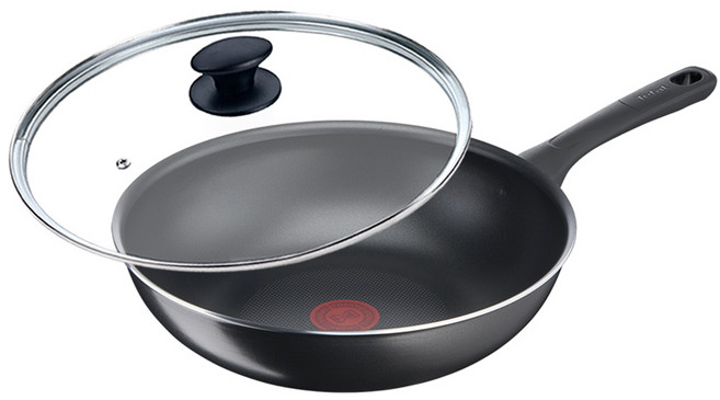 Tefal 特福 戰神系列 不沾小炒鍋 附玻璃蓋 B5821902, 28cm, 1組