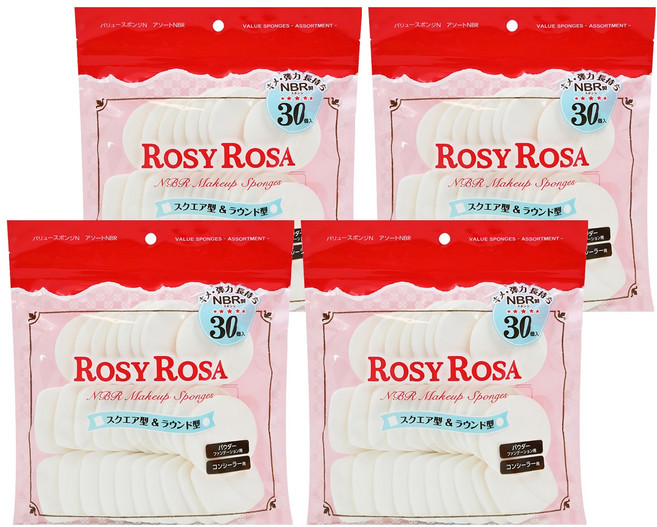 ROSY ROSA 粉餅粉撲 圓型 + 方型, #845528, 4包