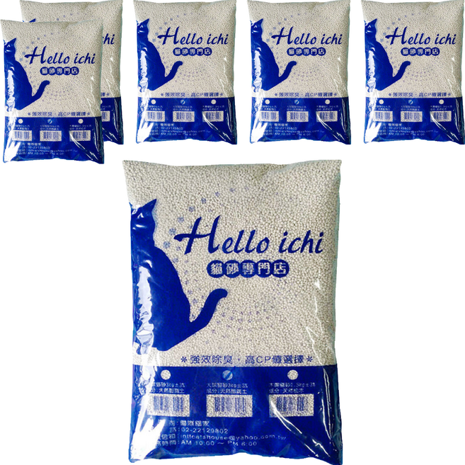 BOXCAT 國際貓家 Hello Ichi 除臭大球貓砂, 6包, 3kg