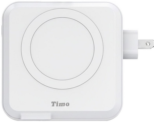 Timo 五合一PD快充自帶線磁吸行動電源 10000mAh 原廠保固, Timo-501W, 月牙白