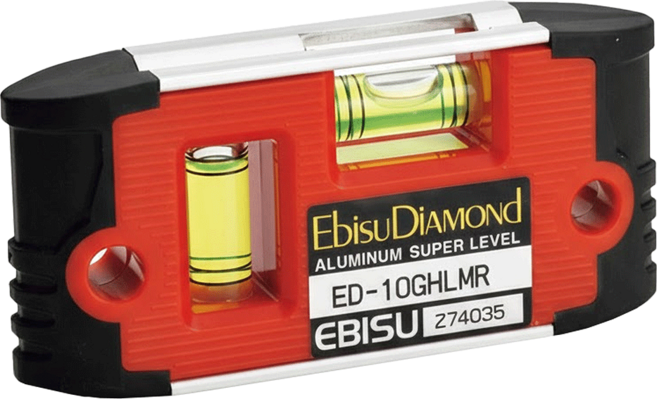 Ebisu DiAMOND 防震強磁水平尺 22*46.5*100mm 紅色, 1個