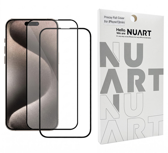 NUART 手機 強化玻璃 螢幕保護貼 iPhone 13 mini 防窺 全覆蓋 9H 2入