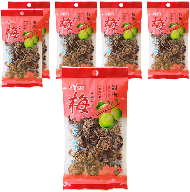惠香食品 甜梅, 90g, 6包