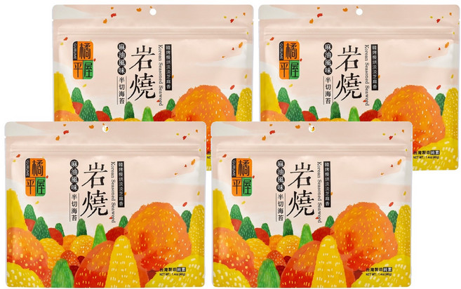 橘平屋 岩燒半切海苔 麻油風味, 40g, 4包