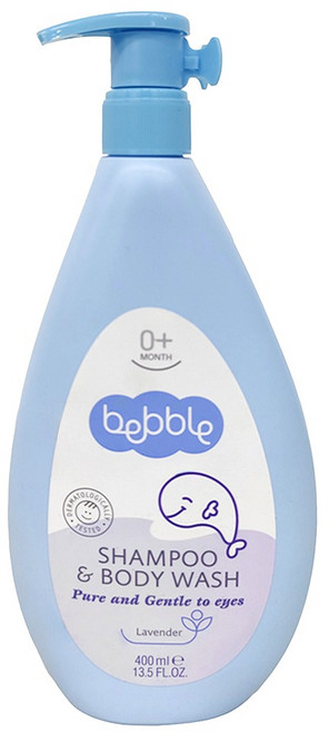 bebble 貝朵 新生兒植萃洗髮 + 沐浴露, 400ml, 1瓶