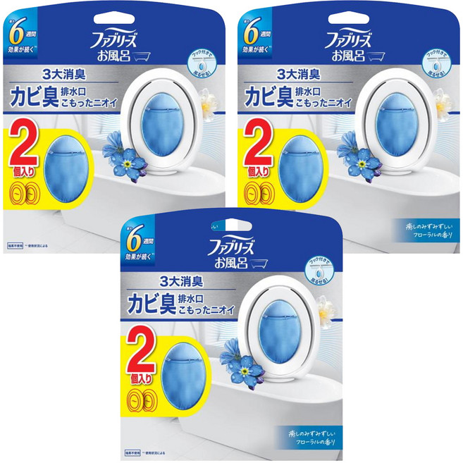 febreze 風倍清 日本原裝進口 廁所消臭芳香劑2件組, 3套, 14ml, 水潤花香