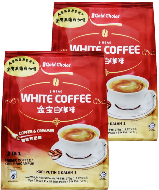 Gold Choice 金寶 即溶無糖白咖啡, 25g, 15入, 2袋