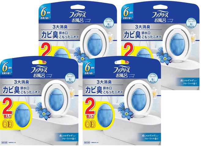 febreze 風倍清 日本原裝進口 廁所消臭芳香劑2件組, 4套, 14ml, 水潤花香