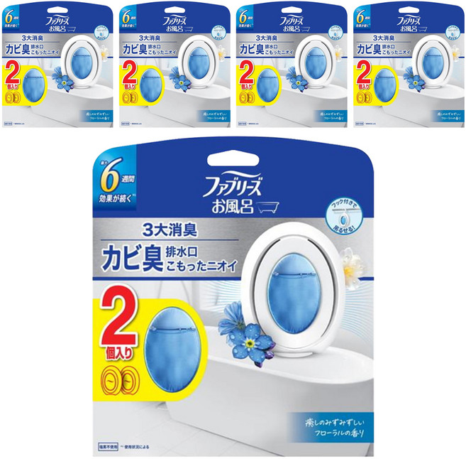 febreze 風倍清 日本原裝進口 廁所消臭芳香劑2件組, 5套, 14ml, 水潤花香