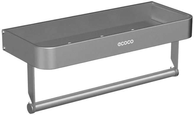 ecoco 意可可 多用途壁掛置物架 31 x 4.9 x 13.8cm 354g, 黑色, 1個