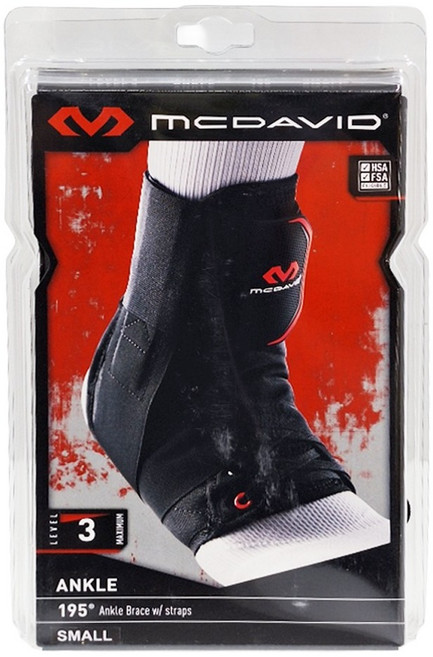 MCDAVID 195 極輕量綁帶式護踝, 黑色, 1個