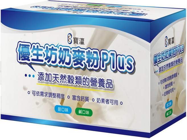優生坊 奶麥粉 PLUS 甜口味 15包, 36g, 1盒