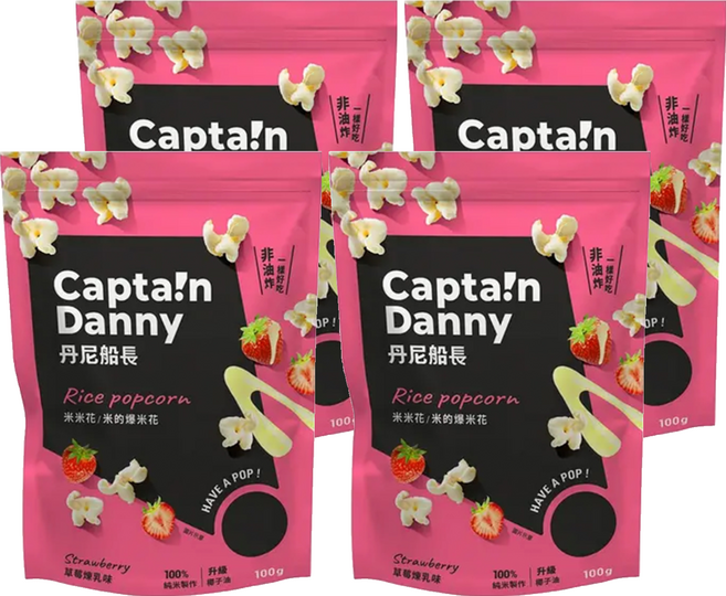Captain Danny 丹尼船長 米米花 草莓煉乳味, 100g, 4包