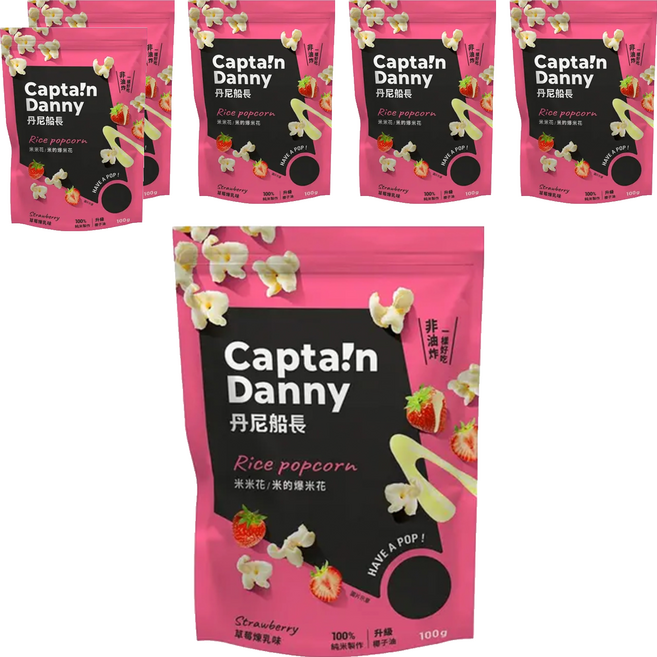 Captain Danny 丹尼船長 米米花 草莓煉乳味, 100g, 6包