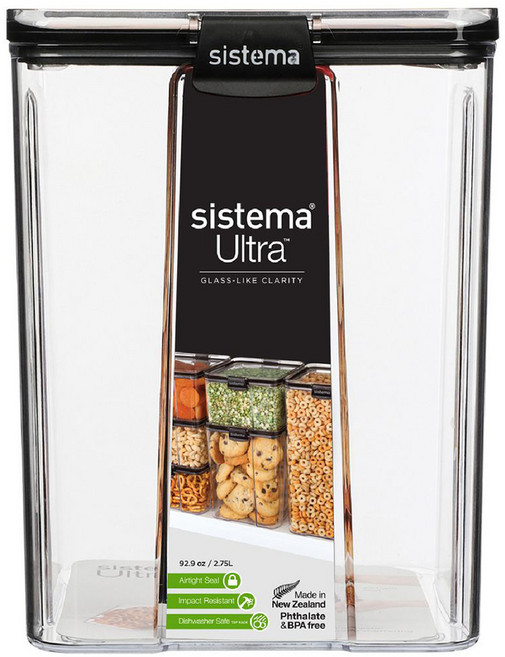 sistema ULTRA 方型密封保鮮盒, 2.75L, 1個