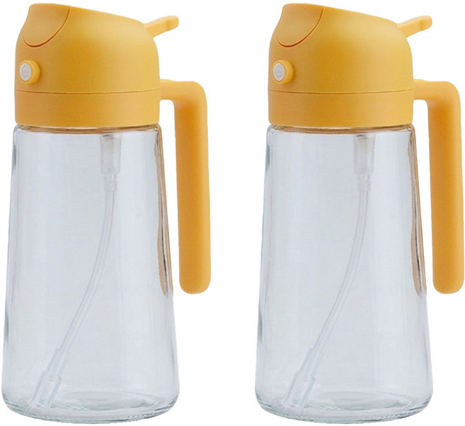 Reddot 紅點生活 倒噴兩用控量玻璃油瓶 暖暮黃, 470ml, 2個