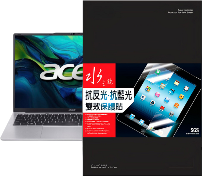 YADI 亞第 防眩抗反光濾藍光水之鏡保護貼 Acer Aspire Lite AL16 52P 74BU專用 PF4HAGBL-W160 16吋 16:10, 1個