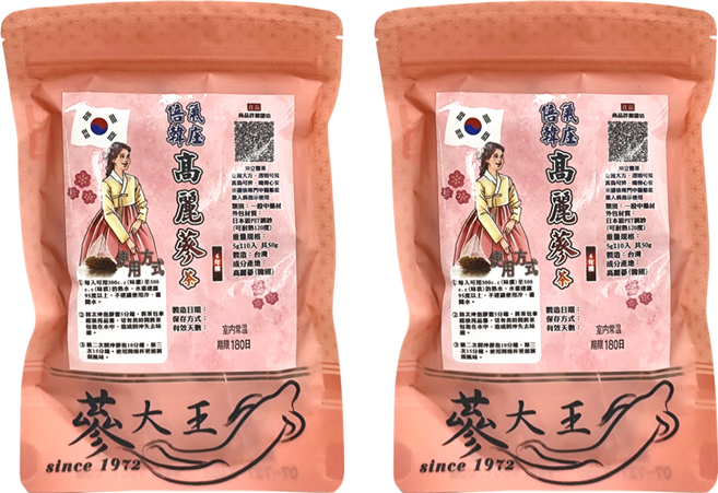 倍氣韓庄高麗蔘茶包, 5g, 10個, 2袋