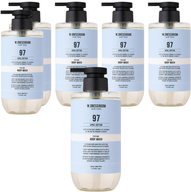 W.DRESSROOM 多麗絲 保濕香氛沐浴乳 No.97 April Cotton, 500ml, 6瓶