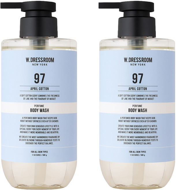 W.DRESSROOM 多麗絲 保濕香氛沐浴乳 No.97 April Cotton, 500ml, 2瓶