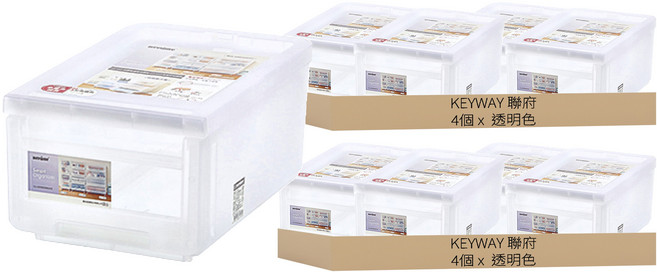 KEYWAY 聯府 抽屜整理箱 13L Best300, 透明色, 8個