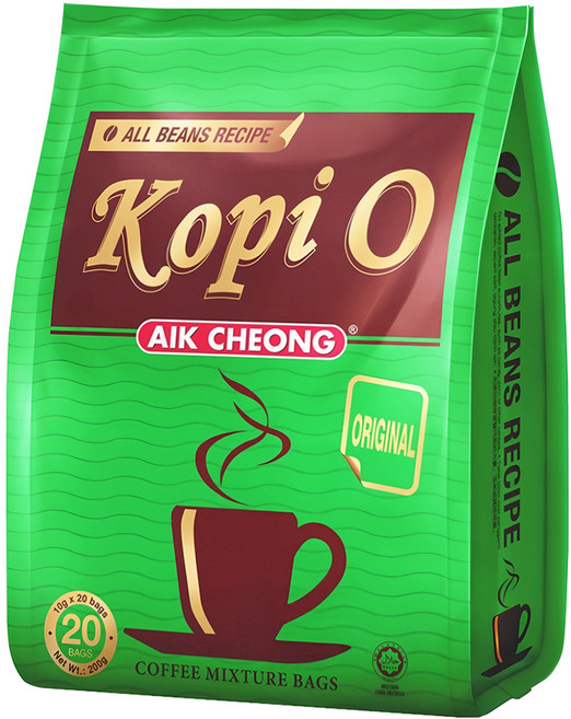 AIK CHEONG 益昌 馬來西亞濾袋式經典咖啡烏 黑咖啡經典原味, 10g, 20包, 1袋