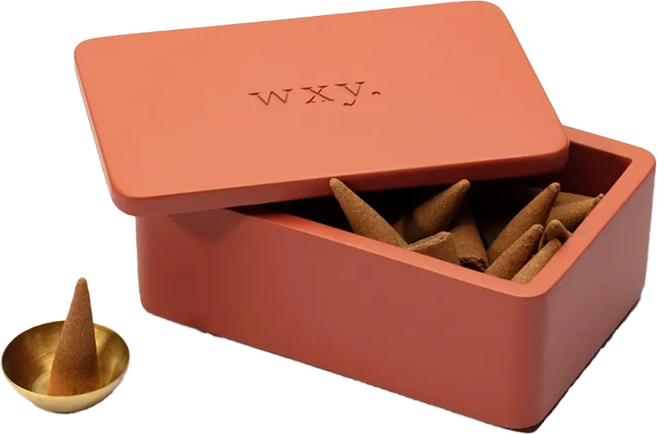wxy. 香錐禮盒附黃銅薰香座, 老山檀香
