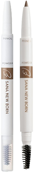SANA 莎娜 New Born 柔和三用眉彩筆 07 眉筆(0.15g) 眉粉(0.25g), 07魅粉棕, 1個