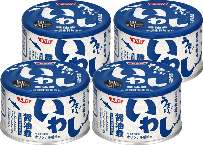 SSK 清水食品 清水醬油沙丁魚罐, 150g, 4罐