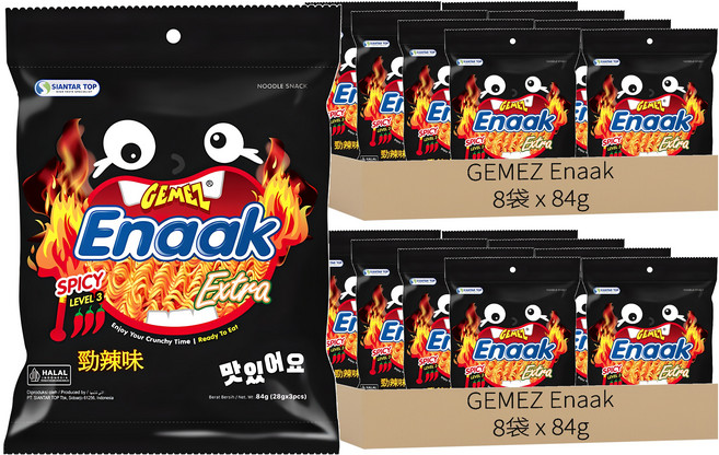 GEMEZ Enaak 韓式小雞麵 勁辣味, 84g, 16袋